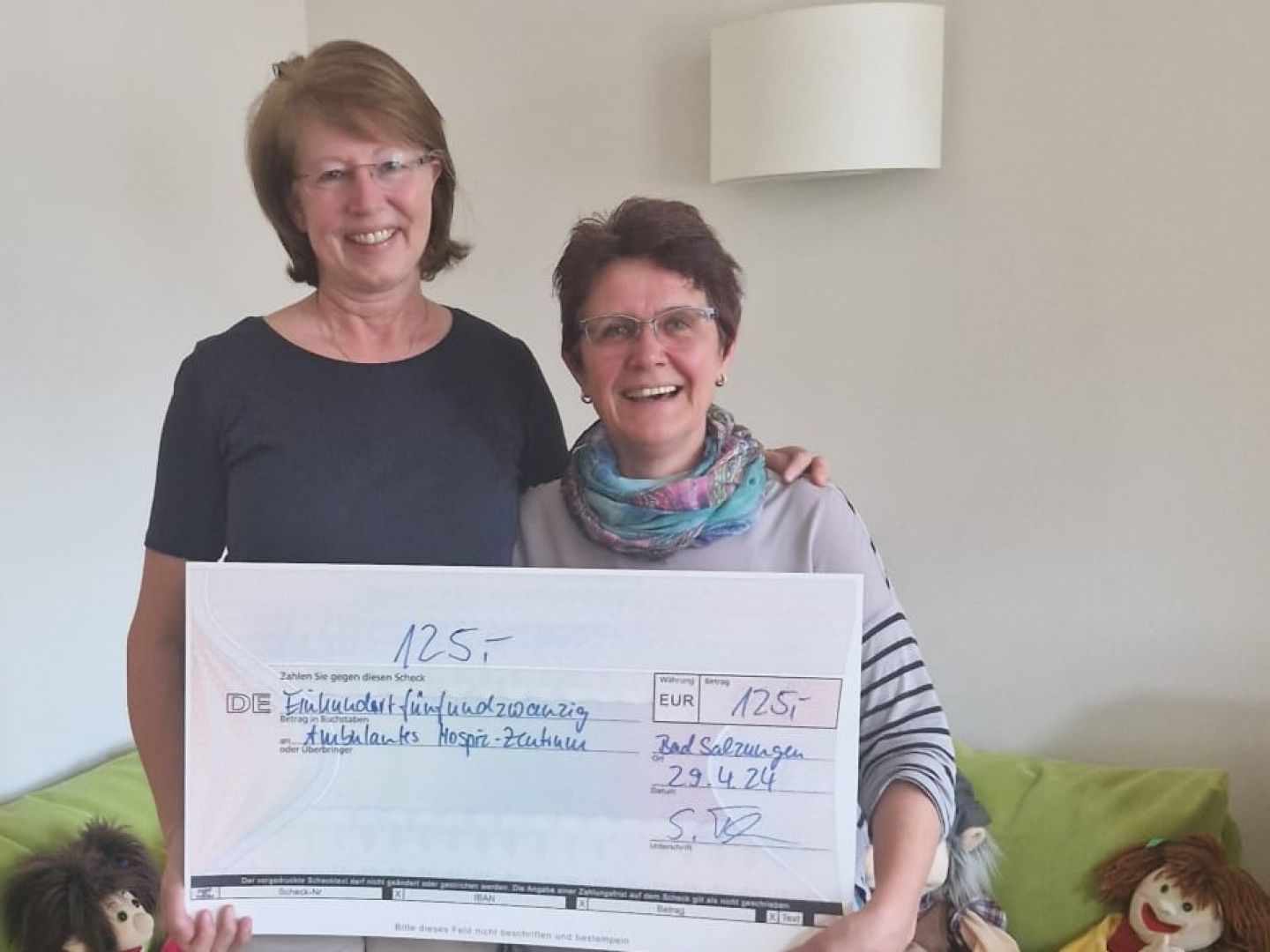 Spende 125 € / Mitarbeitende der Fa.W&amp;G Elektro-Bauelemente GmbH Dorndorf